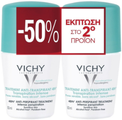 Vichy  1+1 Deodorant Intensive Anti Perspirant Αποσμητικό Roll-on 48ωρης Προστασίας 2x50ml (-50% στο 2ο προϊόν) 176