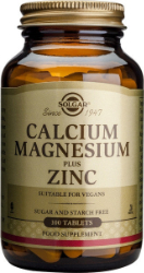 Solgar Calcium Magnesium Plus Zinc Συμπλήρωμα Διατροφής Ασβέστιο Μαγνήσιο & Ψευδάργυρος για Οστά & Εμμηνόπαυση 100tabs 330