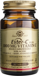 Solgar Ester-C Plus 1000mg Vitamin C Συμπλήρωμα Διατροφής Βιταμίνης C για Ενίσχυση του Ανοσοποιητικού Συστήματος 30tabs 165