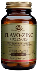 Solgar Flavo Zinc 23mg Lozenges Συμπλήρωμα Διατροφής Ψευδαργύρου σε Μορφή Παστίλιας για Πονόλαιμο 50lozenges 190