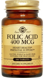 Solgar Folic Acid 400mcg 100tabs
