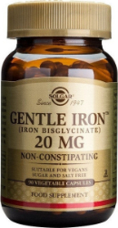 Solgar Gentle Iron 20mg Συμπλήρωμα Διατροφής Σιδήρου για Σιδηροπενική Αναιμία 90vcaps 182