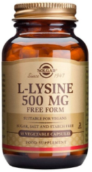 Solgar L-Lysine 500mg Συμπλήρωμα Διατροφής L-Λυσίνης με Αντιοξειδωτική Δράση 50vcaps 90
