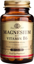 Solgar Magnesium With Vitamin B6 Συμπλήρωμα Διατροφής Μαγνησίου με Βιταμίνη B6 Για Κράμπες & Ημικρανίες 100tabs 163