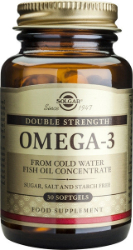 Solgar Omega-3 Double Strength Συμπλήρωμα Διατροφής Ωμέγα-3 για Υγεία Εγκεφάλου & Καρδιαγγειακού Συστήματος 30softgels 180