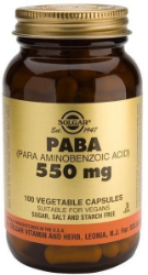 Solgar Paba Para Aminobenzoic Acid 550mg Συμπλήρωμα 100vcaps