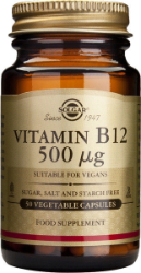 Solgar Vitamin B12 500μg Συμπλήρωμα Διατροφής Βιταμίνης B12 για την Ομαλή Λειτουργία του Νευρικού Συστήματος 50vcaps 101