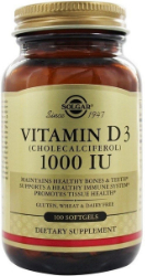 Solgar Vitamin D3 1000IU 25μg Συμπλήρωμα Διατροφής Βιταμίνης D3 για την Υγεία Οστών & Αρθρώσεων 100softgels 200