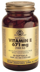 Solgar Vitamin E 671mg 1000IU Συμπλήρωμα Διατροφής Βιταμίνης E για Υγεία Ανοσοποιητικού & Καρδιαγγειακού Συστήματος 50softgels 220