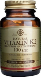 Solgar Vitamin K2 (MK-7) 100μg Συμπλήρωμα Διατροφής Βιταμίνης Κ2 για την Υγεία των Οστών & Αρτηριών 50tabs 139