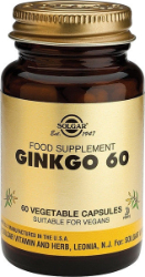 Solgar Ginkgo Biloba 60mg Συμπλήρωμα Διατροφής για Τόνωση & Ενίσχυση Μνήμης 60vcaps 118