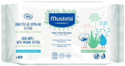 Mustela Organic Cotton Wipes with Water 60τμχ