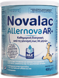 Novalac Allernova AR+ Αντιαναγωγικό Βρεφικό Γάλα σε Σκόνη από τη Γέννηση έως 36μηνών 400gr 525