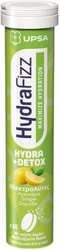 UPSA HydraFizz Hydra Detox Αναβράζοντα Δισκία με Ηλεκτρολύτες, Βιταμίνη C, Αγκινάρα, Τζίντζερ & Σημύδα για Ενυδάτωση, Αποτοξίνωση & Πέψη 16eff.tabs 150