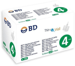 BD Thin Wall Βελόνες για Πένα Ινσουλίνης 0,23mm 32G X 4mm 100τμχ 140
