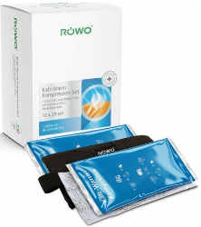 Rowo Κομπρέσες Κρυοθεραπείας/ Θερμοθεραπείας με Velcro & Ελαστική Ταινία Στερέωσης 29x12cm 2τμχ 700