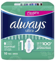 Always Ultra Normal Sanitary Napkin with Wings 10τμχ