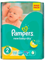Pampers Maxi Pack New Baby Dry No2 Πάνες Βρεφικές 76τμχ