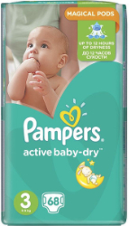 Pampers Active Baby Dry No3 Jumbo Pack Πάνες Βρεφικές 68τμχ