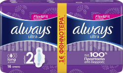 Always Ultra Long Plus Duo Sanitary Napkin with Wings 16τμχ
