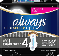 Always Ultra Secure Night Sanitary Napkin with Wings 7τμχ