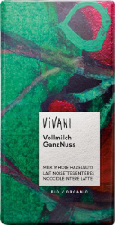 Vivani Organic Milk Chocolate with Whole Hazelnuts 100gr