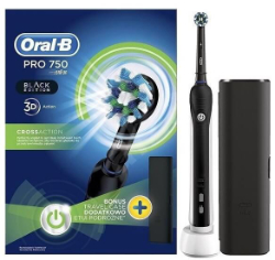 Oral-B Pro 750 3D CrossAction Black Edition + Δώρο Θήκη Ταξιδιού 190