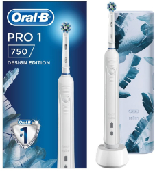 Oral B Pro 1 750 Blue Design Edition & Travel Case Οδοντόβουρτσα Ηλεκτρική Επαναφορτιζόμενη Δώρο Θήκη 465