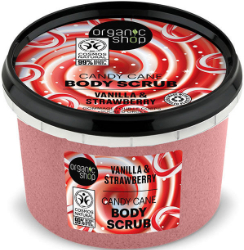 Organic Shop BodyScrub Candy Cane Vanilla & Strawberry 250ml