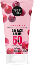 Organic Shop Cranberry Sunscreen Day Face Cream SPF50+ Oily Skin Αντηλιακή Κρέμα Προσώπου για Λιπαρή Επιδερμίδα 50ml 88