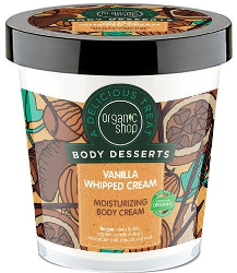 Organic Shop Body Desserts Vanilla Whipped Body Cream Ενυδατική Κρέμα Σώματος Βανίλια Σαντιγί 450ml 550