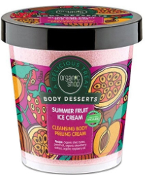 Organic Shop Summer Fruit Ice Cream Cleansing Body Peeling Cream Απολεπιστικό Καθαριστικό Σώματος Καλοκαιρινό Παγωτό 450ml 550