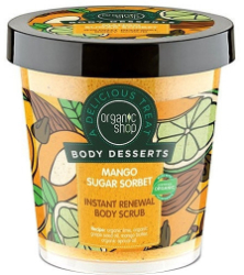 Organic Shop Body Desserts Mango Sugar Sorbet Instant Renewal Body Scrub Απολεπιστικό Σώματος Άμεσης Ανανέωσης με Μάνγκο 450ml 550