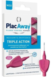 Plac Away Triple Action Μεσοδόντια Βουρτσάκια 0.4mm ISO 0 Ροζ 6τμχ 15