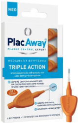 Plac Away Μεσοδόντια Βουρτσάκια Triple Action 0.45mm ISO 1 Πορτοκαλί 6τμχ 20