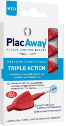 Plac Away Triple Action Μεσοδόντια Βουρτσάκια 0.5mm ISO 2 Κόκκινο 6τμχ 20