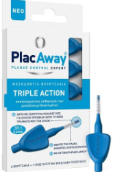 Plac Away Triple Action Μεσοδόντια Βουρτσάκια 0.6mm ISO 3 Μπλε 6τμχ 20