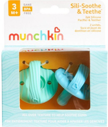 Munchkin Sili-Soothe & Teethe 3m+ Μπλέ/Πράσινο 2τμχ