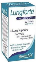 Health Aid Lungforte Breathe Easy Συμπλήρωμα Διατροφής για Υγεία του Άνω Αναπνευστικού & Ανοσοποιητικού Συστήματος 30tabs 150