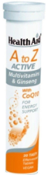 Health Aid A to Z Active Multivitamins Ginseng Co Q10 20tabs