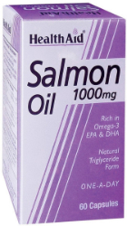 Health Aid Salmon Oil 1000mg Συμπλήρωμα Διατροφής με Έλαιο Σολομού για Καρδιαγγειακή & Κυκλοφορική Προστασία 60tabs 180