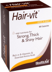 Health Aid Hair Vit Συμπλήρωμα Διατροφής με Βιταμίνες Μέταλλα Ιχνοστοιχεία & Αμινοξέα για Υγεία Μαλλιών 90caps 120