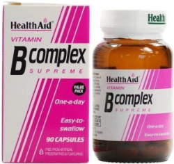 Health Aid Vitamin B Complex Συμπλήρωμα Διατροφής με Σύμπλεγμα Βιταμινών Β για Υγιές Νευρικό Σύστημα 90caps 150
