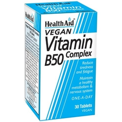 Health Aid B50 Complex Σύμπλεγμα Βιταμινών Β για Υγιή Μεταβολισμό & Νευρικό Σύστημα 30tabs 126