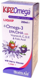 Health Aid KidzOmega Liquid Παιδικό Συμπλήρωμα Διατροφής με Ω3 για τη Σωστή Ανάπτυξη του Οργανισμού 200ml 235