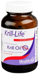 Health Aid Krill-Life Krill Oil 500mg Συμπλήρωμα Διατροφής για την Υγιή Καρδιακή & Εγκεφαλική Λειτουργία 90caps 210
