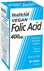 Vegan Folic Acid 400μg Συμπλήρωμα Διατροφής Φολικού Οξέος Ιδανικό Για Την Περίοδο της Εγκυμοσύνης 90tabs 210