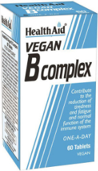 Health Aid Vegan B-Complex Συμπλήρωμα Διατροφής με Σύμπλεγμα Βιταμινών Β 60tabs 122