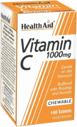 Health Aid Vitamin C 1000mg Συμπλήρωμα Διατροφής με Βιταμίνη C για Ενίσχυση Ανοσοποιητικού Συστήματος 100chew.tabs 220