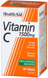 Health Aid Vitamin C 1500mg Prolonged Release Συμπλήρωμα Διατροφής Βραδείας Αποδέσμευσης για Ενίσχυση Ανοσοποιητικού Συστήματος 30tabs 150